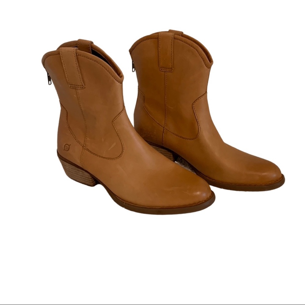 Born Brown Leather Booties | Size 9.5